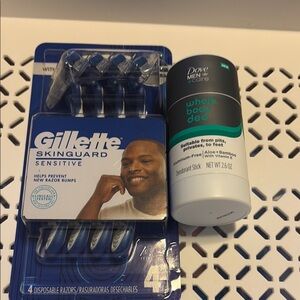 Skinguard Sensitive Razor with Dove Men+Care Whole Body Deodorant